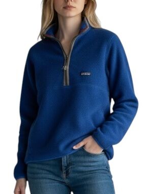 PATAGONIA SYNCHILLA Half-Zip Fleece Pullover in Blue w/ Gray Trim Size Small
